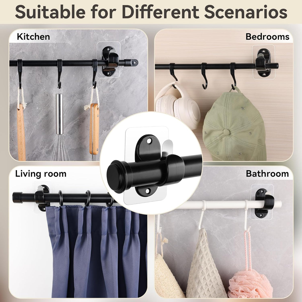 SnapStay Drill Free Curtain Mounts