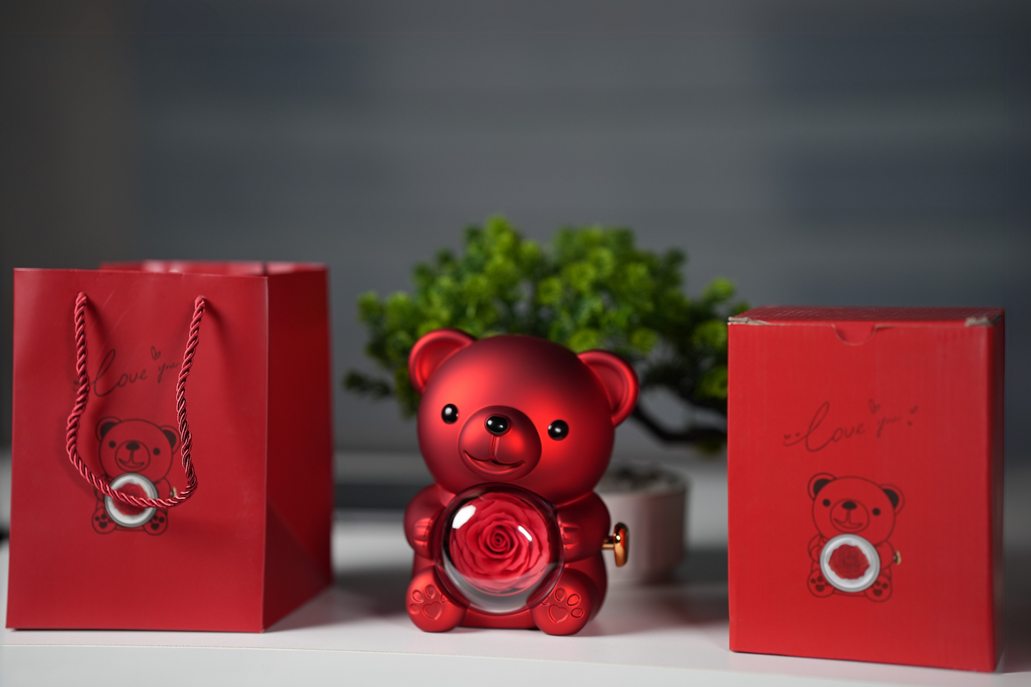 HiddenLove™ Rose Bear Gift Box