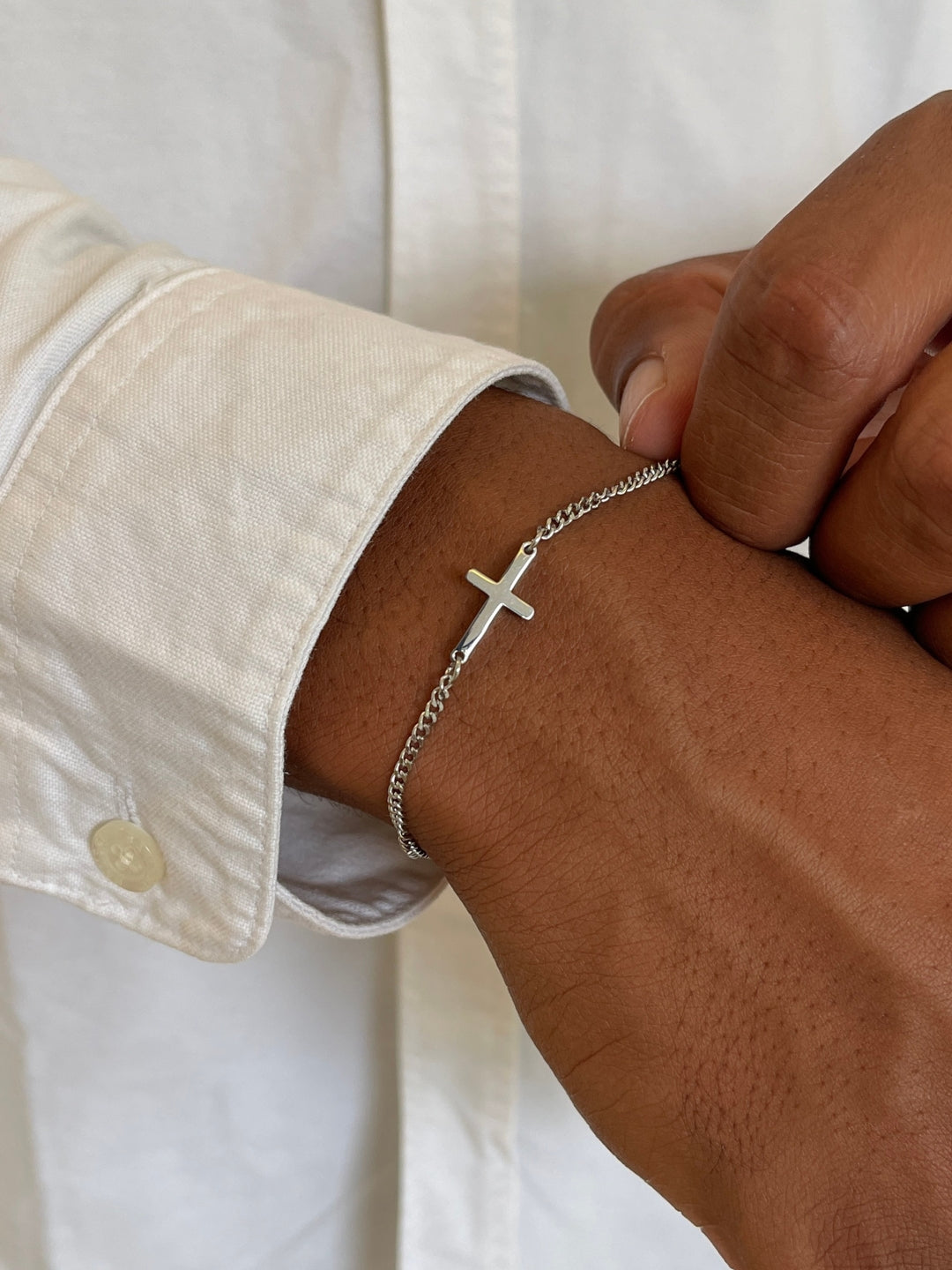 Silver Cross Cuff