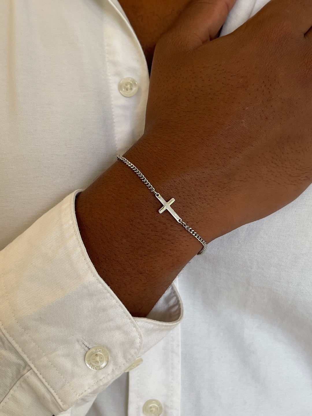Silver Cross Cuff