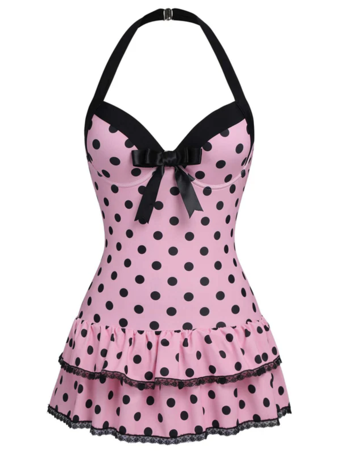 Mini Polka Dot Bow Swim Dress